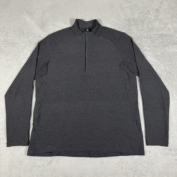 Lululemon Surge Warm 1/2 Zip Sweatshirt Men XL Heather Black Ontario Reign Logo - Picture 1 of 14